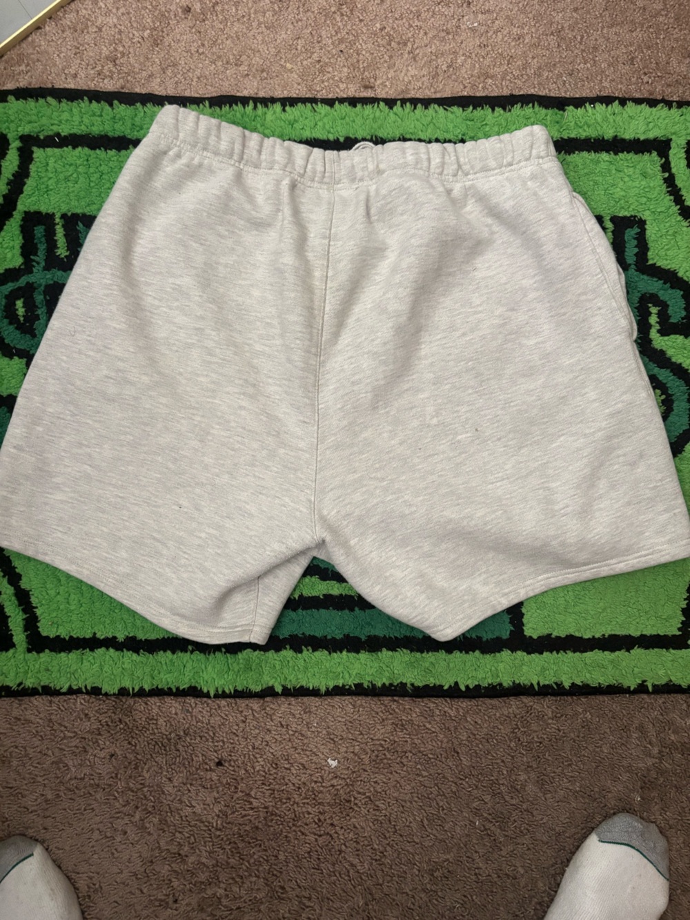 ESSENTIALS Light Gray Drawstring Shorts - Picture 2 of 2